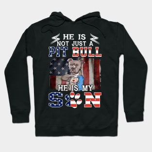 He Is Not Just A Pitbull He Is My Son Pitbull Tattooed I Love Dad Hoodie